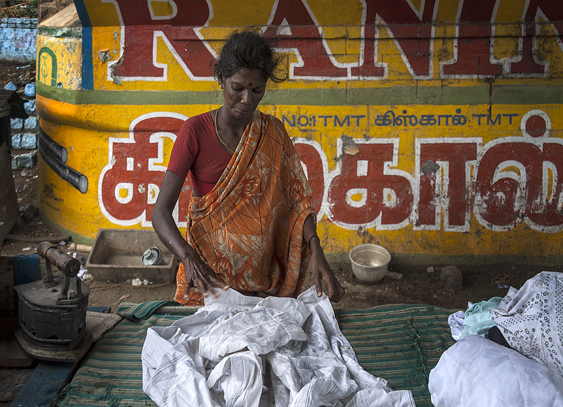 Road Side Ironing Lady